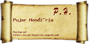 Pujer Honória névjegykártya